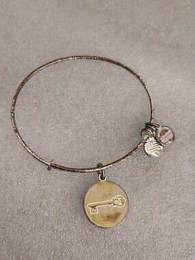 Alex and Ani Skeleton Key Silver Charm Bracelet Bangle 165
